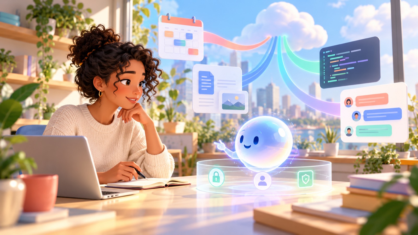 Professional supervising a friendly always-on AI assistant with bounded permissions and ongoing work streams