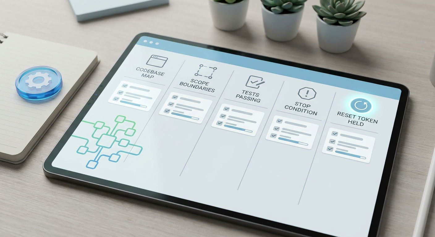 Clean SaaS style checklist for planning a heavy Codex session before spending a banked reset