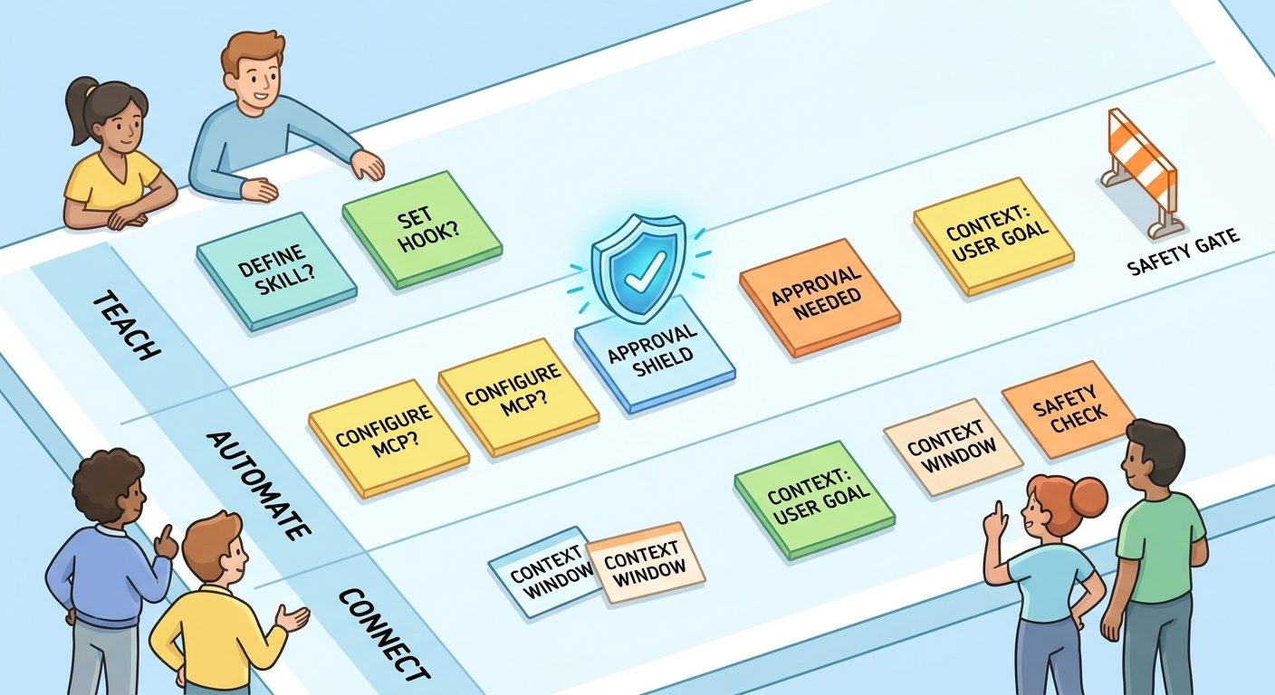 Workflow table showing when to choose a Claude Code skill hook or MCP server for a plugin