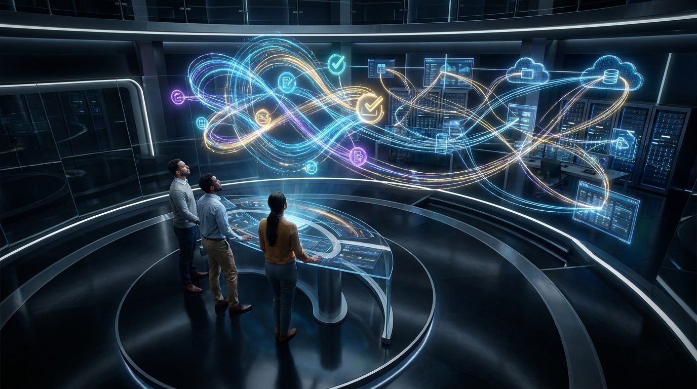 Enterprise AI agents coordinating workflows with humans, software tools, and governance controls